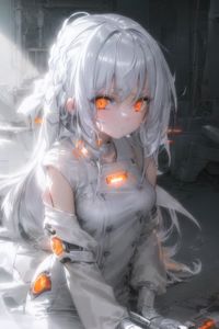 Preview wallpaper girl, eyes, glow, anime