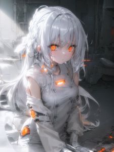 Preview wallpaper girl, eyes, glow, anime