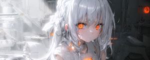 Preview wallpaper girl, eyes, glow, anime