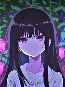 Preview wallpaper girl, eyes, hair, sadness, anime