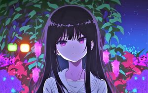 Preview wallpaper girl, eyes, hair, sadness, anime