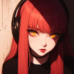 Preview wallpaper girl, eyes, headphones, anime