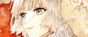 Preview wallpaper girl, eyes, kimono, anime, watercolor