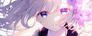 Preview wallpaper girl, eyes, movement, anime