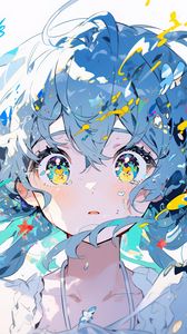 Preview wallpaper girl, eyes, paint, art, anime