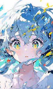 Preview wallpaper girl, eyes, paint, art, anime