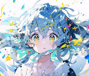 Preview wallpaper girl, eyes, paint, art, anime