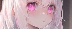 Preview wallpaper girl, eyes, sailor suit, pink, anime