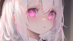 Preview wallpaper girl, eyes, sailor suit, pink, anime
