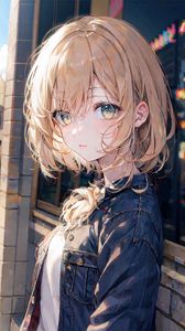 Preview wallpaper girl, eyes, sunlight, anime