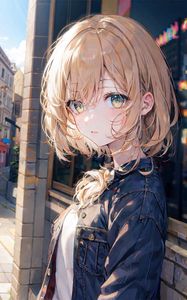 Preview wallpaper girl, eyes, sunlight, anime