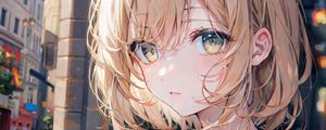 Preview wallpaper girl, eyes, sunlight, anime