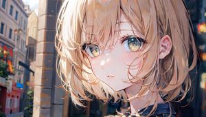 Preview wallpaper girl, eyes, sunlight, anime