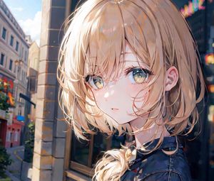 Preview wallpaper girl, eyes, sunlight, anime