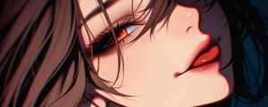 Preview wallpaper girl, eyes, tongue, art, anime