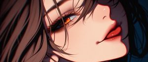 Preview wallpaper girl, eyes, tongue, art, anime