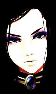 Preview wallpaper girl, face, dark, paint