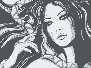 Preview wallpaper girl, face, hair, graphics