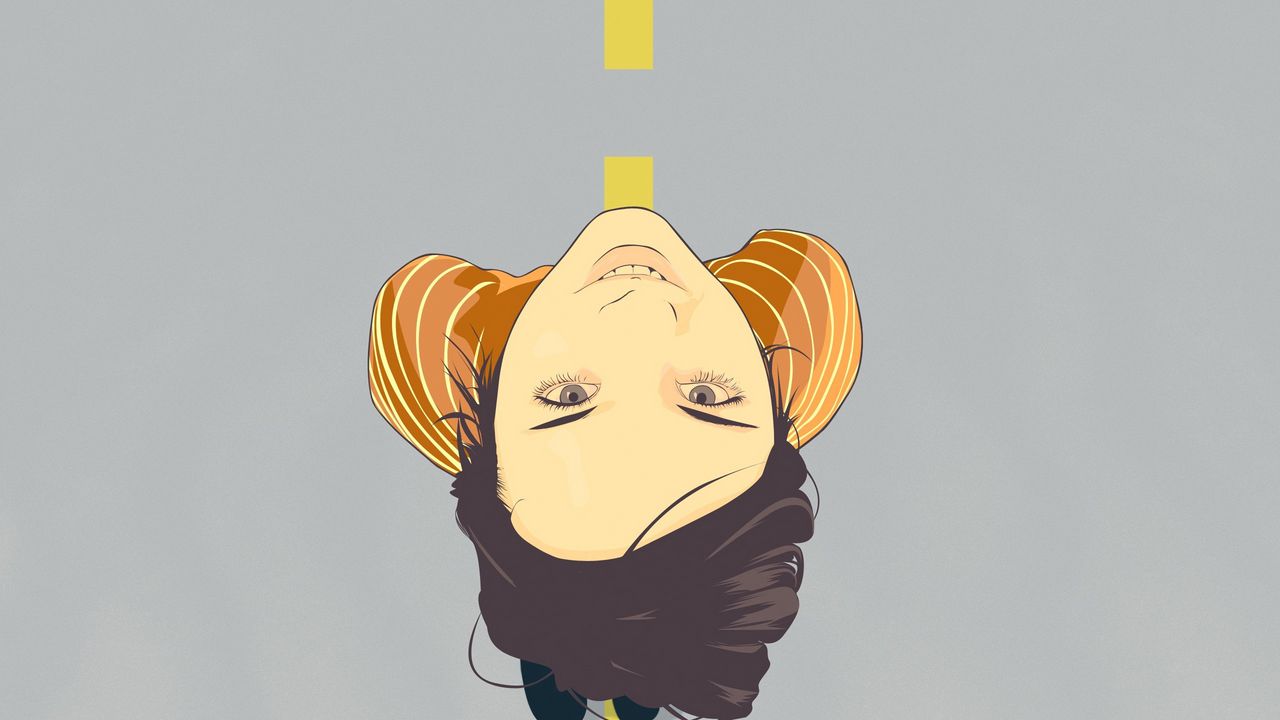 Wallpaper girl, face, minimalist, design