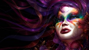 Preview wallpaper girl, face, paint, bright