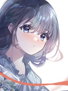 Preview wallpaper girl, face, sad, anime