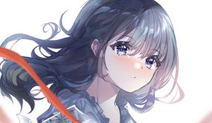 Preview wallpaper girl, face, sad, anime