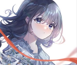 Preview wallpaper girl, face, sad, anime