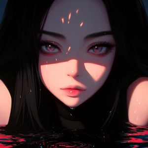 Preview wallpaper girl, face, water, drops, anime, art