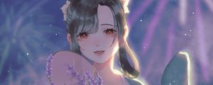 Preview wallpaper girl, fan, kimono, anime, art