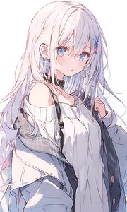 Preview wallpaper girl, fashion, style, white, light, anime