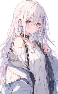 Preview wallpaper girl, fashion, style, white, light, anime