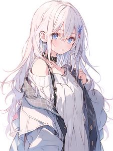 Preview wallpaper girl, fashion, style, white, light, anime