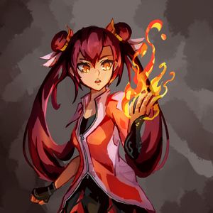 Preview wallpaper girl, fire, magic, anime