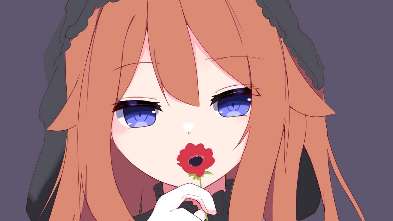 Wallpaper girl, flower, anime, art