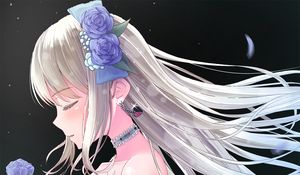 Preview wallpaper girl, flower, dress, tenderness, anime