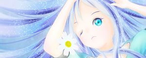 Preview wallpaper girl, flower, glance, anime