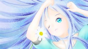 Preview wallpaper girl, flower, glance, anime