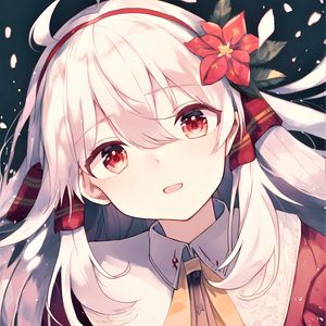 Preview wallpaper girl, flower, ribbon, anime