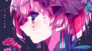 Preview wallpaper girl, flowers, anime, art