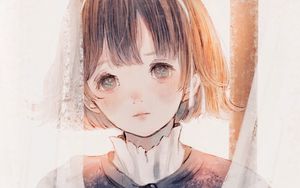Preview wallpaper girl, flowers, bouquet, anime, art
