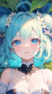 Preview wallpaper girl, flowers, choker, anime