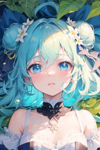 Preview wallpaper girl, flowers, choker, anime