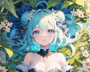 Preview wallpaper girl, flowers, choker, anime