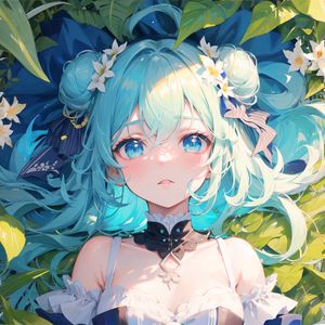 Preview wallpaper girl, flowers, choker, anime