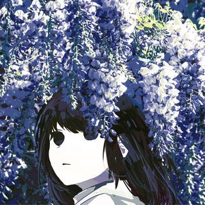 Preview wallpaper girl, flowers, garden, anime