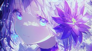 Preview wallpaper girl, flowers, light, anime