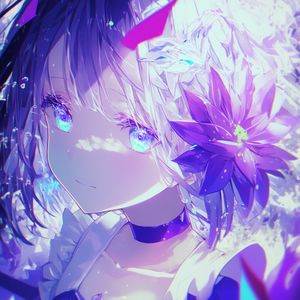 Preview wallpaper girl, flowers, light, anime