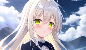 Preview wallpaper girl, flowers, moon, anime, art