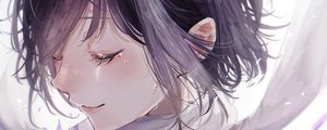 Preview wallpaper girl, flowers, tears, sad, anime, art