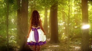 Preview wallpaper girl, forest, nature, mood, style